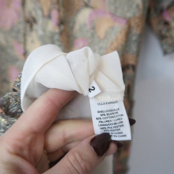 Ulla Johnson Paola Ruffled Printed Floral Midi Dress 2 - Picture 9 of 11